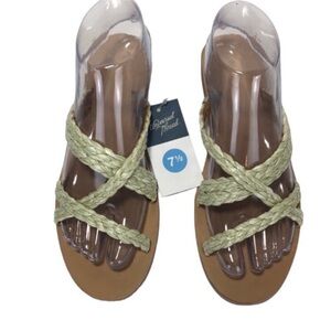 Universal Thread Women’s Sz 7.5 Sandals Slides espadrille  banded New with Tags